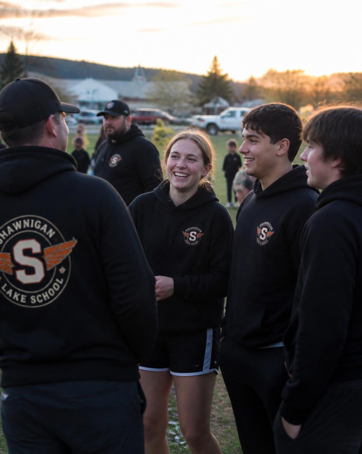 Community team in branded hoodies